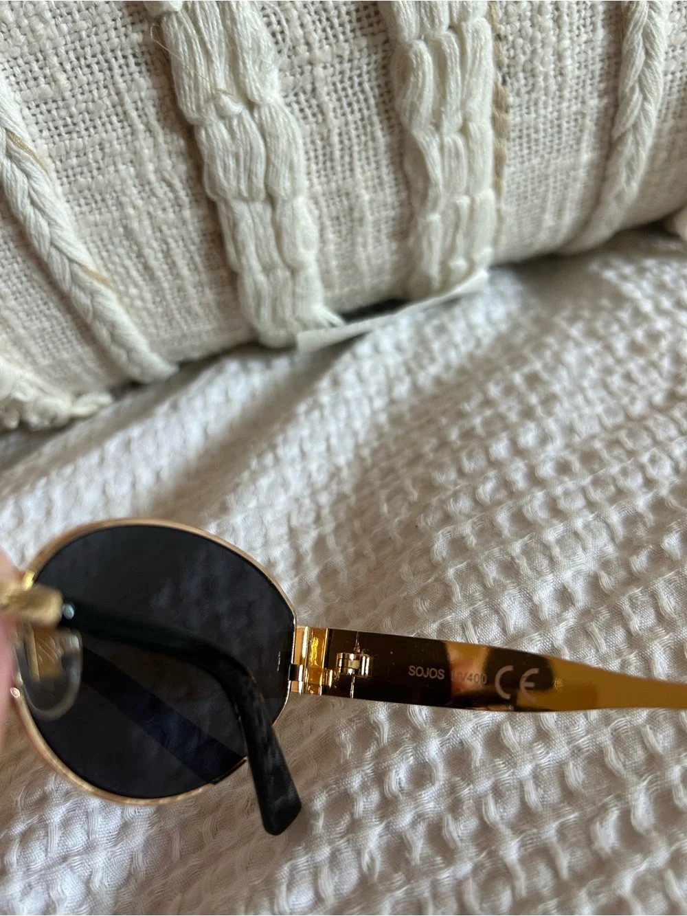 SOJO’s - Gold Frame Sunglasses with Black Lenses — Women's Oval Shades